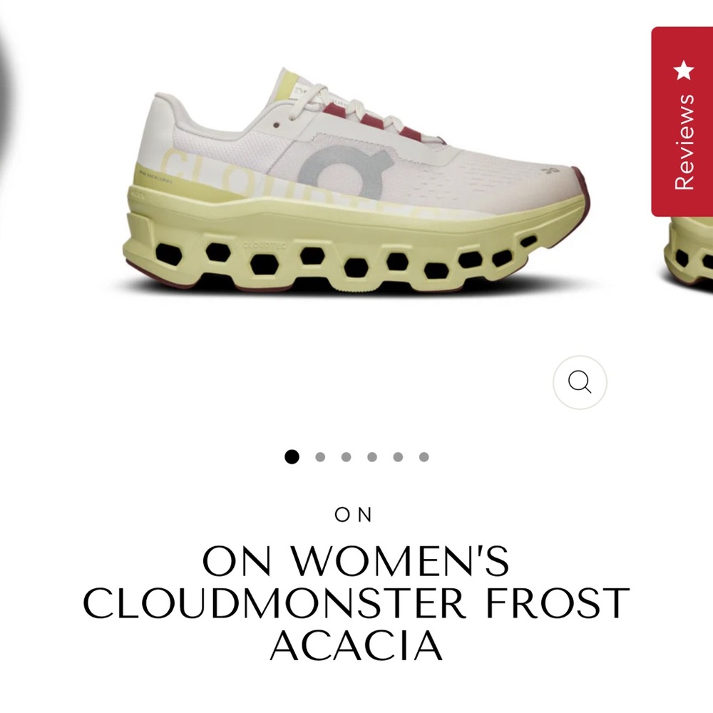 On Running Women's Cloudmonster White and Cream Shoes